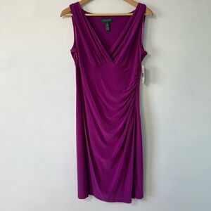 Lauren Ralph Lauren Deep Purple Midi Dress new with tags
